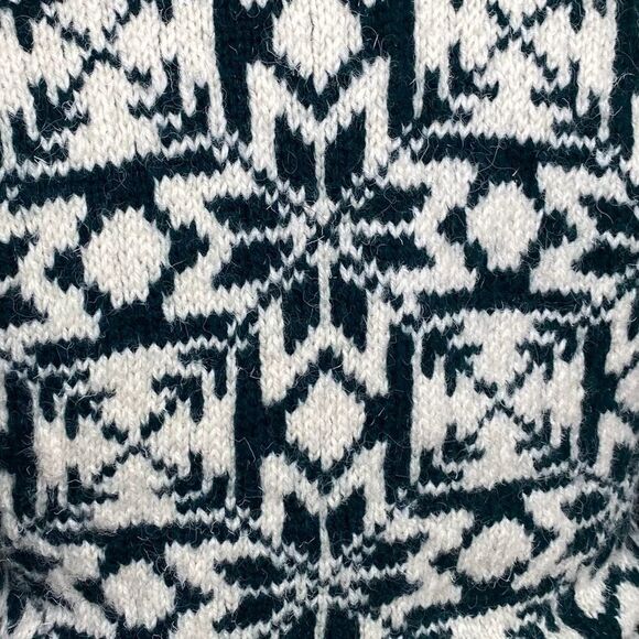 Ralph Lauren Vintage 1990 Hand-knit Polo Country Green Snowflake Sweater - Picture 9 of 16